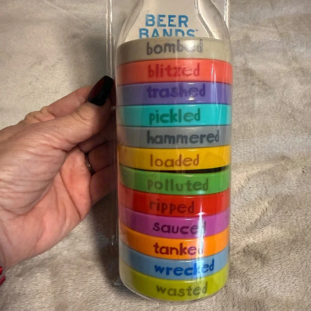 Fred Beer Bands Bottle Markers‎ Drinking Party Set Funny Bar Gift New